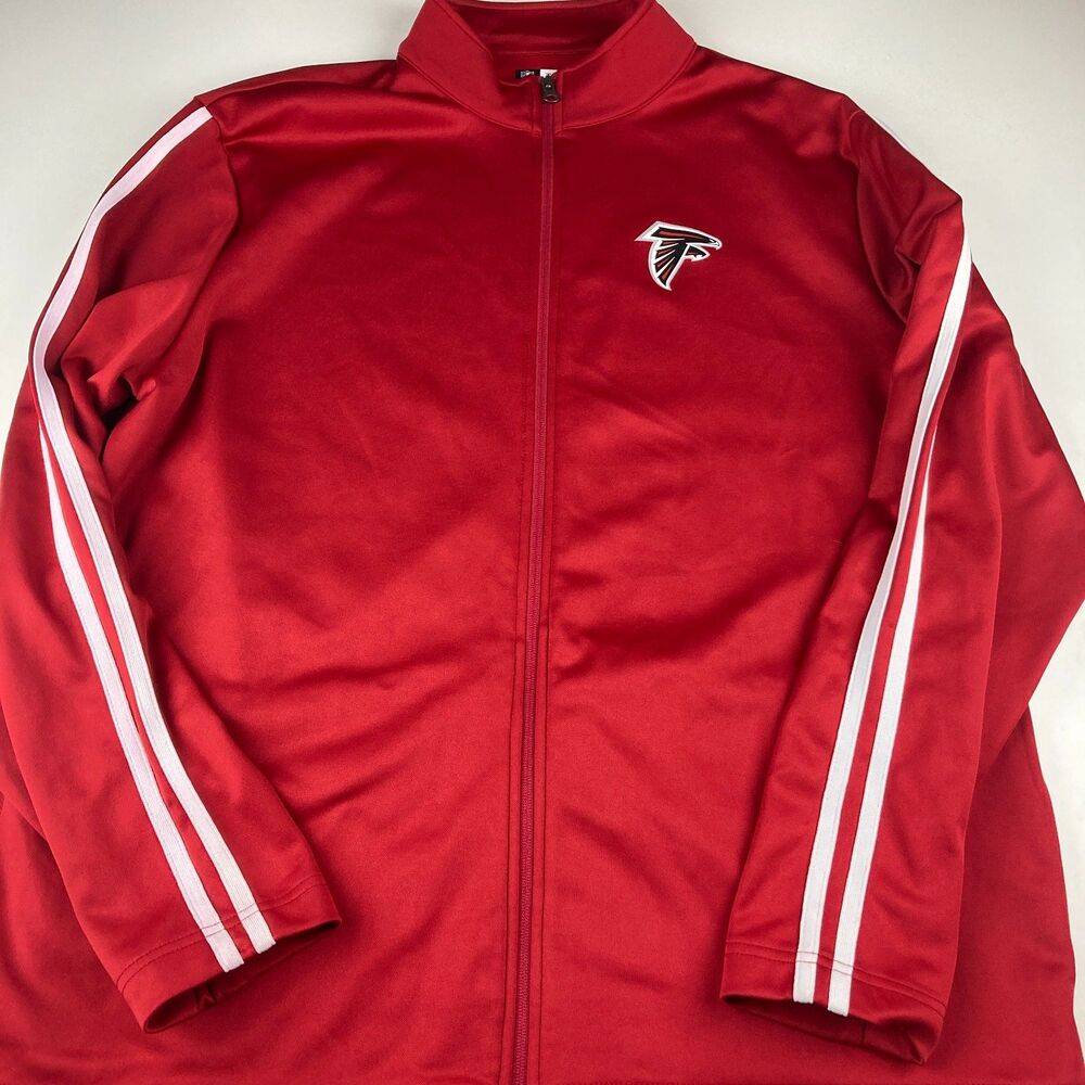 Atlanta Falcons Jacket Mens XL NFL Team Apparel Red Full Zip Track Football